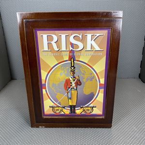 Hasbro Risk War Vintage Board Game Collection Wooden Book Shelf Box Target 2011